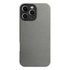 For iPhone 11 Pro Max Litchi Texture TPU Black Lens Frame Phone Case(Grey) - 1