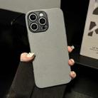 For iPhone 11 Pro Max Litchi Texture TPU Black Lens Frame Phone Case(Grey) - 2