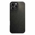 For iPhone 11 Pro Max Litchi Texture TPU Black Lens Frame Phone Case(Black) - 1