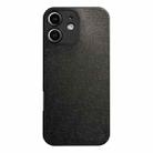 For iPhone 11 Litchi Texture TPU Black Lens Frame Phone Case(Black) - 1