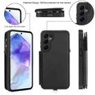 For Samsung Galaxy A15 4G / 5G Double Flap Zipper RFID Leather Phone Case with Short Lanyard(Black) - 2