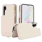 For Samsung Galaxy A35 5G Double Flap Zipper RFID Leather Phone Case with Short Lanyard(White) - 2