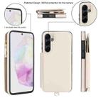For Samsung Galaxy A35 5G Double Flap Zipper RFID Leather Phone Case with Short Lanyard(White) - 3