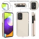 For Samsung Galaxy A52 5G Double Flap Zipper RFID Leather Phone Case with Short Lanyard(White) - 2