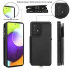 For Samsung Galaxy A52 5G Double Flap Zipper RFID Leather Phone Case with Short Lanyard(Black) - 2