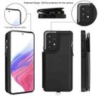 For Samsung Galaxy A53 5G Double Flap Zipper RFID Leather Phone Case with Short Lanyard(Black) - 2