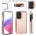 For Samsung Galaxy A53 5G Double Flap Zipper RFID Leather Phone Case with Short Lanyard(Rose Gold) - 2