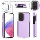 For Samsung Galaxy A53 5G Double Flap Zipper RFID Leather Phone Case with Short Lanyard(Light Purple) - 2