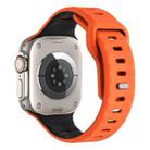For Apple Watch 46mm / 49mm / 45mm / 44mm Horizontal Stripes Two-Color Silicone Watch Band(Orange Black) - 2