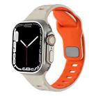 For Apple Watch 46mm / 49mm / 45mm / 44mm Horizontal Stripes Two-Color Silicone Watch Band(Starlight Orange) - 1