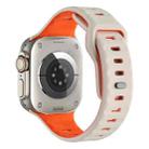 For Apple Watch 46mm / 49mm / 45mm / 44mm Horizontal Stripes Two-Color Silicone Watch Band(Starlight Orange) - 2