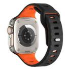 For Apple Watch 46mm / 49mm / 45mm / 44mm Horizontal Stripes Two-Color Silicone Watch Band(Black Orange) - 2