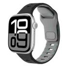 For Apple Watch 42mm / 41mm / 40mm / 38mm Horizontal Stripes Two-Color Silicone Watch Band(Black Grey) - 1