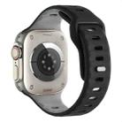 For Apple Watch 42mm / 41mm / 40mm / 38mm Horizontal Stripes Two-Color Silicone Watch Band(Black Grey) - 2