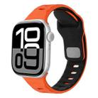 For Apple Watch 42mm / 41mm / 40mm / 38mm Horizontal Stripes Two-Color Silicone Watch Band(Orange Black) - 1