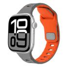 For Apple Watch 42mm / 41mm / 40mm / 38mm Horizontal Stripes Two-Color Silicone Watch Band(Grey Orange) - 1