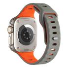 For Apple Watch 42mm / 41mm / 40mm / 38mm Horizontal Stripes Two-Color Silicone Watch Band(Grey Orange) - 2