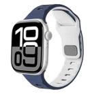 For Apple Watch 42mm / 41mm / 40mm / 38mm Horizontal Stripes Two-Color Silicone Watch Band(Midnight Blue White) - 1