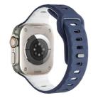 For Apple Watch 42mm / 41mm / 40mm / 38mm Horizontal Stripes Two-Color Silicone Watch Band(Midnight Blue White) - 2