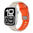 For Apple Watch 42mm / 41mm / 40mm / 38mm Horizontal Stripes Two-Color Silicone Watch Band(Starlight Orange) - 1