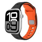 For Apple Watch 42mm / 41mm / 40mm / 38mm Horizontal Stripes Two-Color Silicone Watch Band(Black Orange) - 1