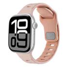 For Apple Watch 42mm / 41mm / 40mm / 38mm Horizontal Stripes Two-Color Silicone Watch Band(Pink Sand) - 1