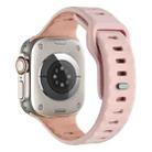 For Apple Watch 42mm / 41mm / 40mm / 38mm Horizontal Stripes Two-Color Silicone Watch Band(Pink Sand) - 2