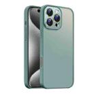 For iPhone 15 Pro Max Nano Semi-transparent Frosted Skin Feel Phone Case(Deep Cyan) - 1