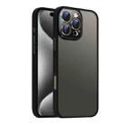 For iPhone 15 Pro Nano Semi-transparent Frosted Skin Feel Phone Case(Black) - 1