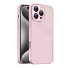 For iPhone 15 Pro Nano Semi-transparent Frosted Skin Feel Phone Case(Light Pink) - 1