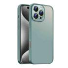 For iPhone 15 Pro Nano Semi-transparent Frosted Skin Feel Phone Case(Deep Cyan) - 1