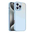 For iPhone 15 Pro Nano Semi-transparent Frosted Skin Feel Phone Case(Sky Blue) - 1