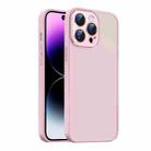 For iPhone 14 Pro Nano Semi-transparent Frosted Skin Feel Phone Case(Light Pink) - 1