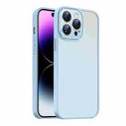 For iPhone 14 Pro Max Nano Semi-transparent Frosted Skin Feel Phone Case(Sky Blue) - 1