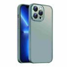 For iPhone 13 Pro Nano Semi-transparent Frosted Skin Feel Phone Case(Deep Cyan) - 1