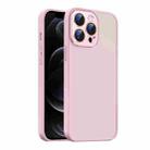 For iPhone 12 Pro Max Nano Semi-transparent Frosted Skin Feel Phone Case(Light Pink) - 1