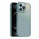 For iPhone 12 Pro Max Nano Semi-transparent Frosted Skin Feel Phone Case(Deep Cyan) - 1