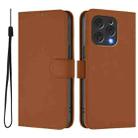 For Doogee N55 Plus Skin Feel Solid Color Leather Phone Case with Lanyard(Brown) - 2