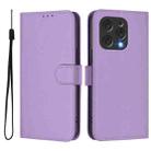 For Doogee N55 Plus Skin Feel Solid Color Leather Phone Case with Lanyard(Lavender Purple) - 2