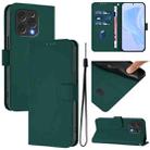 For Doogee N55 Plus Skin Feel Solid Color Leather Phone Case with Lanyard(Dark Green) - 1