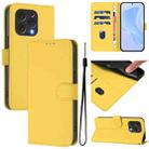 For Doogee N55 Plus Skin Feel Solid Color Leather Phone Case with Lanyard(Lemon Yellow) - 1