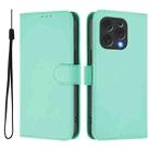 For Doogee N55 Plus Skin Feel Solid Color Leather Phone Case with Lanyard(Mint Green) - 2