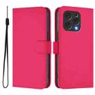 For Doogee N55 Plus Skin Feel Solid Color Leather Phone Case with Lanyard(Rose Red) - 2