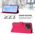 For Doogee N55 Plus Skin Feel Solid Color Leather Phone Case with Lanyard(Rose Red) - 3