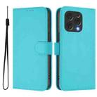 For Doogee N55 Plus Skin Feel Solid Color Leather Phone Case with Lanyard(Lake Blue) - 2