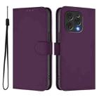 For Doogee N55 Plus Skin Feel Solid Color Leather Phone Case with Lanyard(Violet) - 2