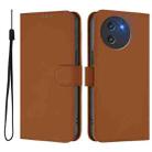 For Doogee Note 59 / Note 59 Pro Skin Feel Solid Color Leather Phone Case with Lanyard(Brown) - 2