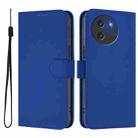 For Doogee Note 59 / Note 59 Pro Skin Feel Solid Color Leather Phone Case with Lanyard(Dark Blue) - 2
