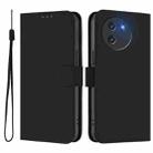 For Doogee Note 59 / Note 59 Pro Skin Feel Solid Color Leather Phone Case with Lanyard(Black) - 2