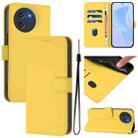 For Doogee Note 59 / Note 59 Pro Skin Feel Solid Color Leather Phone Case with Lanyard(Lemon Yellow) - 1